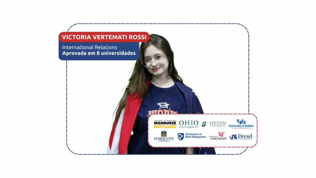 aluna Victoria Vertemati aprovada em 8 universidades internacionais